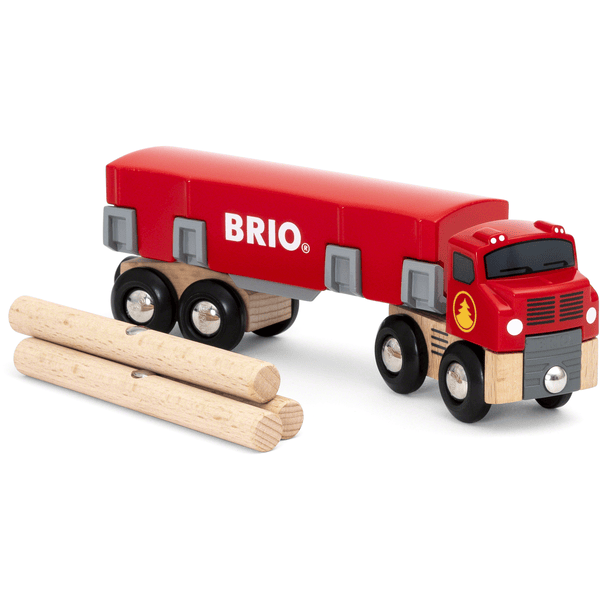 BRIO® WORLD Figurine camion transport de bois chargement magnétique 33657