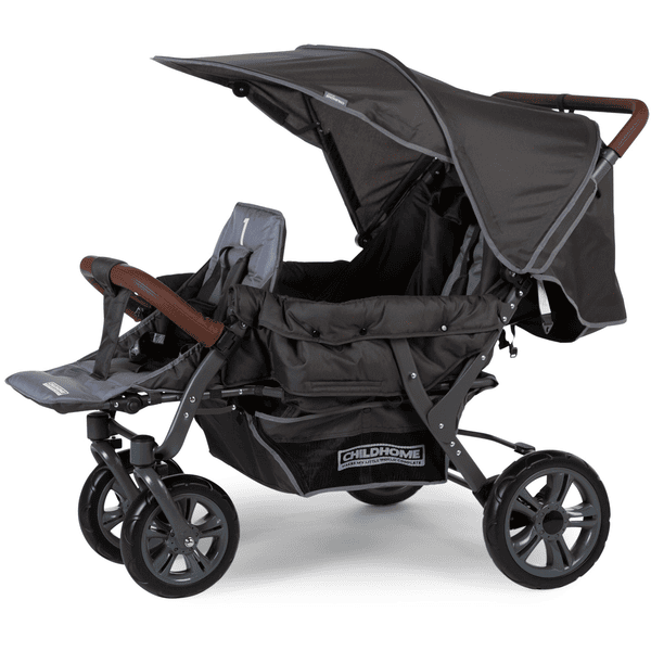 CHILDHOME Poussette triple 3 places Triblet anthracite roseoubleu