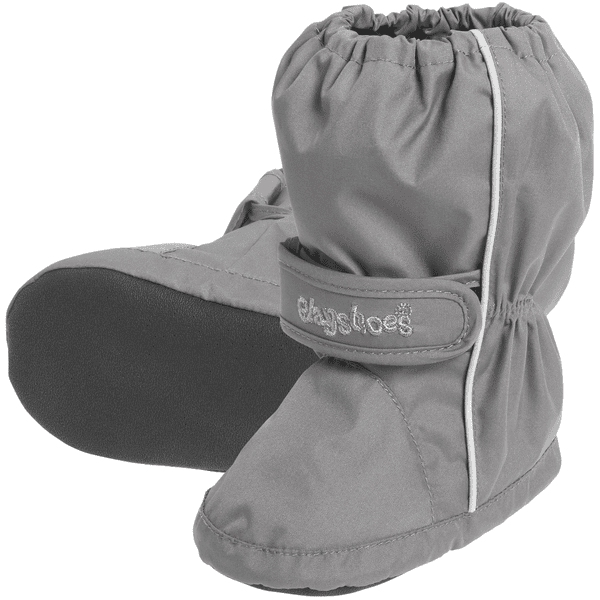 Playshoes Chaussons de pluie enfant scratch thermoactifs, gris