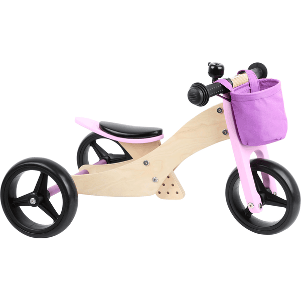 small foot® Draisienne enfant 3 roues 2en1 bois rose