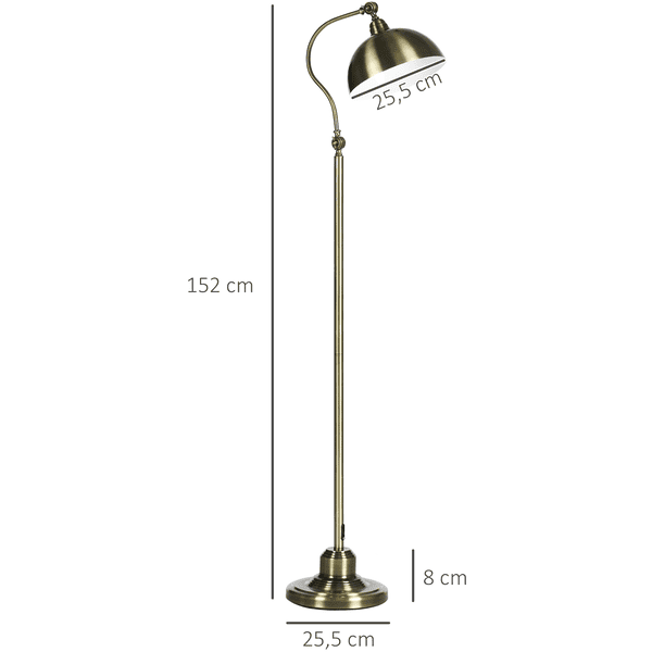 HOMCOM Stehlampe mit E27 Fassung bronze | Standleuchten