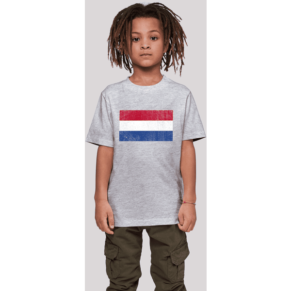 F4NT4STIC T-Shirt Netherlands NIederlande Holland Flagge distressed heather  grey