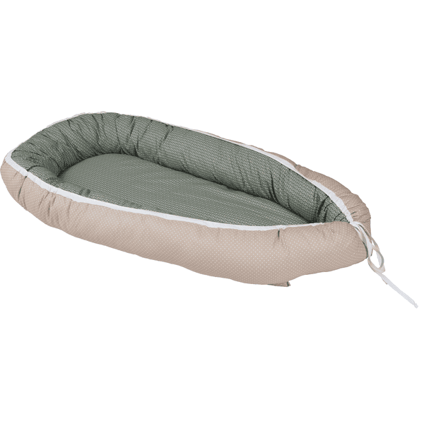 ULLENBOOM Babynest Blätterzauber 55x95cm Sand, Salbeigrün, Olivgrün