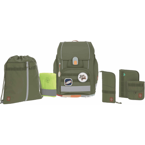 LÄSSIG Schulranzen-Set 7-tlg. Boxy Unique olive