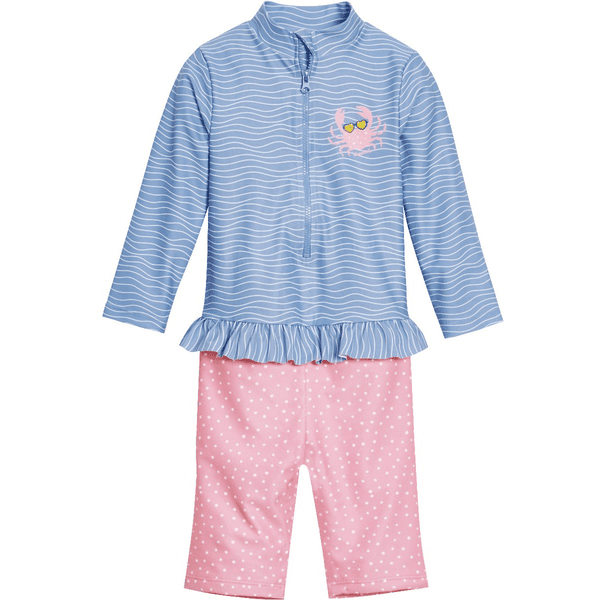 Playshoes Maillot de bain enfant 1 pièce anti-UV crabe bleu rose