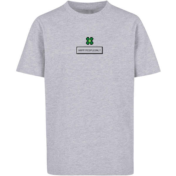 F4NT4STIC T-Shirt Silvester Happy New heather grey Pixel Kleeblatt Year