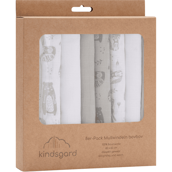 kindsgard Mullwindeln bovbov 8er-Pack grau 