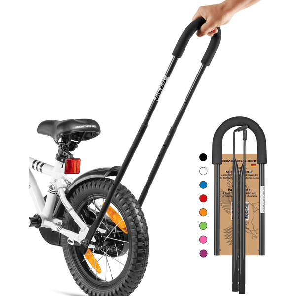 PROMETHEUS BICYCLES ® Duwstang voor kinderfiets, zwart