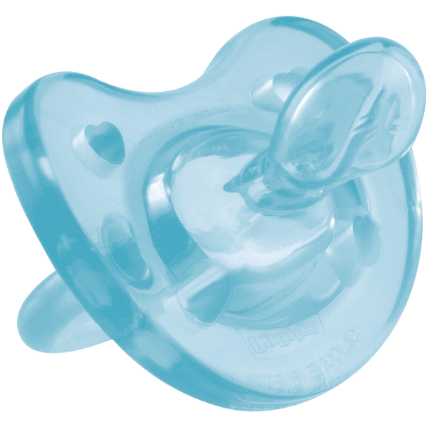 chicco Physio Soft silikonowy smoczek uspokajający w kolorze niebieskim 6-16 miesięcy