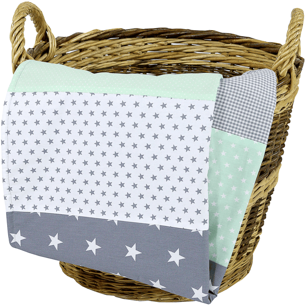 ULLENBOOM Babydecke & Kuscheldecke 100 x 140 cm Mint Grau