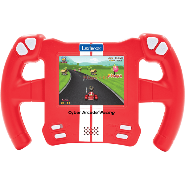 LEXIBOOK 3D-stuurwiel voor videoraces met geïntegreerd 2,8 inch LCD-scherm, 30 spellen