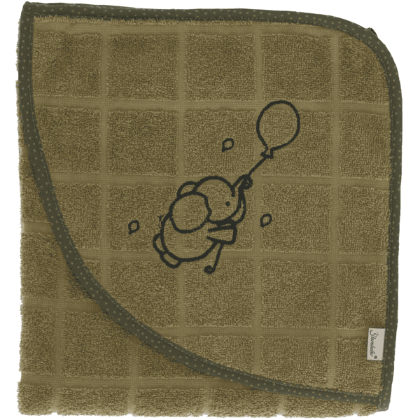 Sterntaler Asciugamano da bagno con cappuccio 80 x 80 cm Eddy - verde scuro