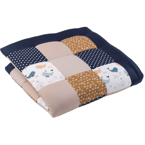 Ullenboom Tapis d'éveil matelas de parc bébé baleines 140x140 cm