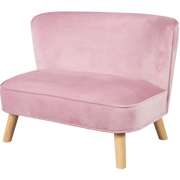 roba Lasten sohva sametti, vaaleanpunainen