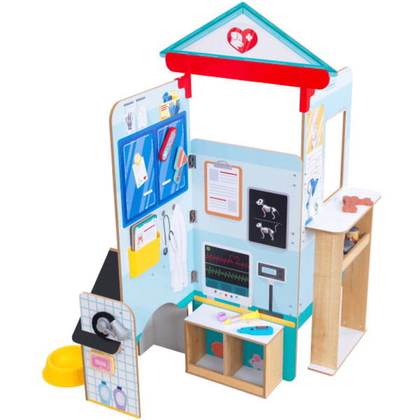 Kidkraft® Maison de poupée vétérinaire pliable Let's Pretend™ bois 20120