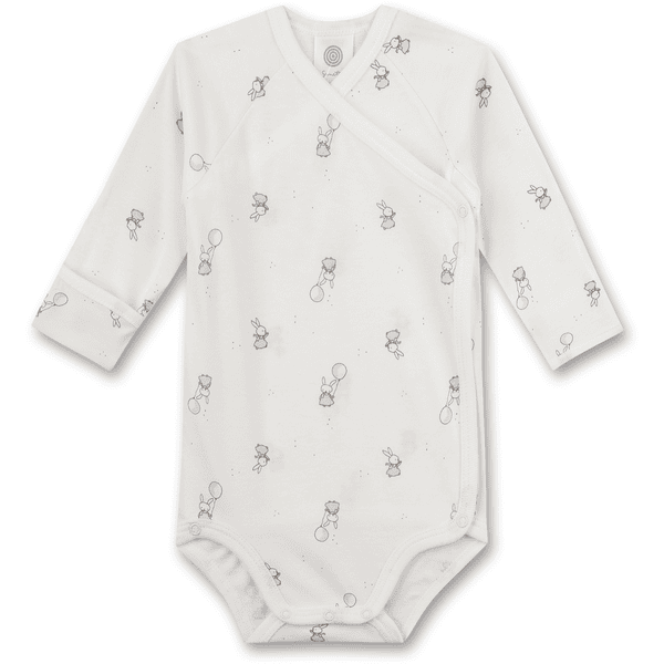 Sanetta Wrap bodysuit langærmet off white 