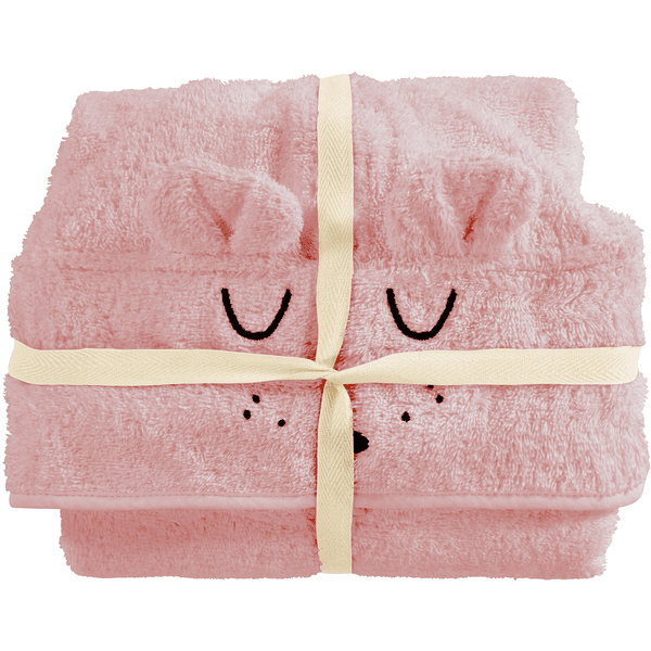 Alvi ® Poncho de Baño Caras Rosa 60 x 60 cm