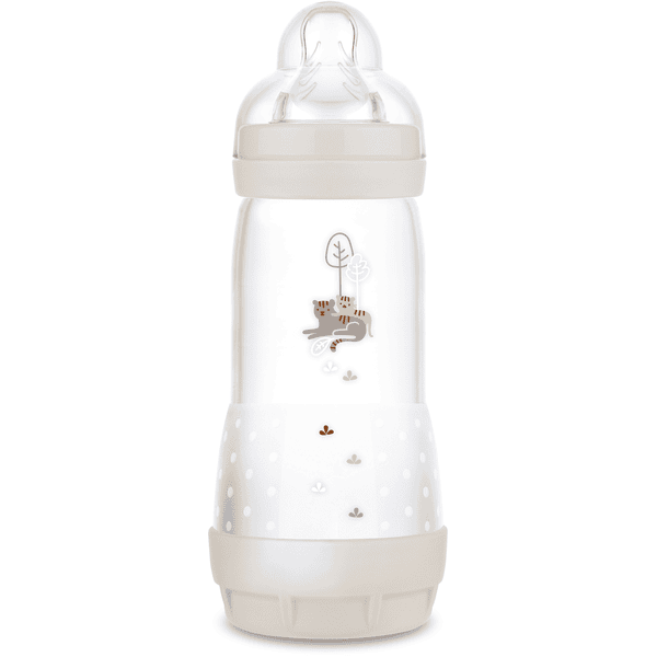 MAM Biberón Easy Start Anticólico mate 320 ml a partir de 0 meses, Tiger 