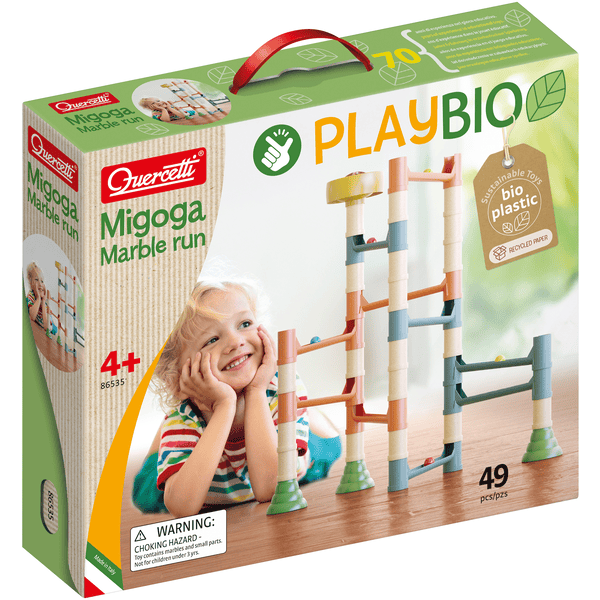 Quercetti PlayBio Migoga Run Kugelbahn aus Biokunststoff (49 Teile)