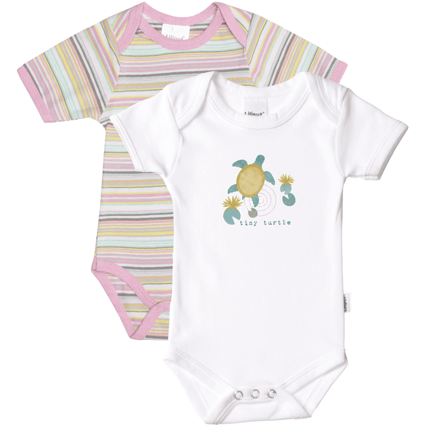 Liliput Kurzarm-Bodys 2er-Set rosa und weiß