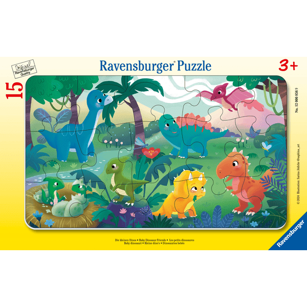 Ravensburger Puzzle à cadre Les petits dinosaures, 15 pièces