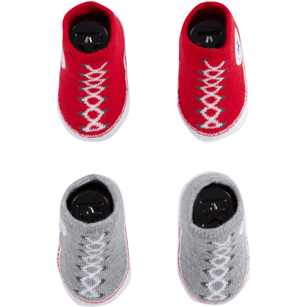 Converse 2 balení ponožek Stopper Socks červená/šedá