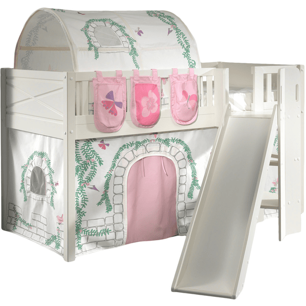 VIPACK Spielbett SCOTT 90 x 200 cm Birdy weiß