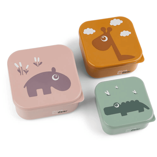 Done by Deer ™ Snack Box Set Deer friends Rosa 3-pack