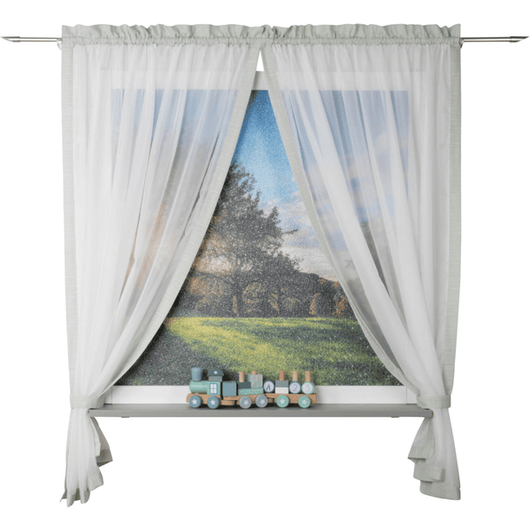 Be Be 's Collection Bufanda de lazo para cortina 2 piezas Star Grey 100x170 cm