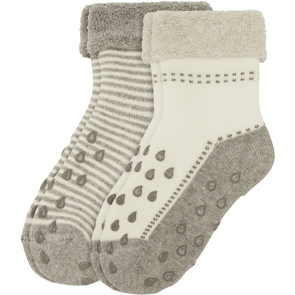 Camano Socken Baby Crawling 2er-Pack ABS melange grey