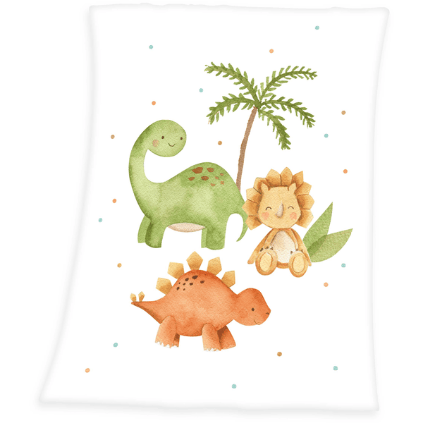 babybest® Microfaser-Flauschdecke Dinos 70 x 100 cm