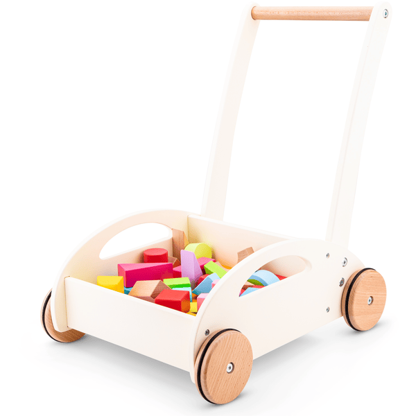 New Class ic Toys Chariot d'apprentissage avec cubes en bois
