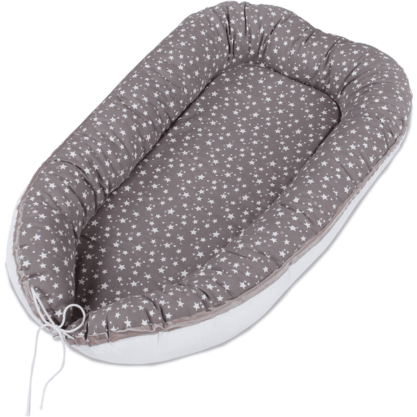 babybay® Kuschelnest taupe Sterne weiß