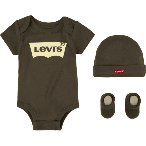 Levi's®Set Body mit Mütze und Schuhe olivgrün 0-6 Monate