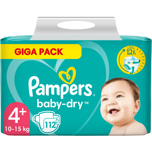 Pampers Baby Dry, Gr.4+ Maxi Plus, 10-15kg, Giga Pack (1x 112 blöjor)