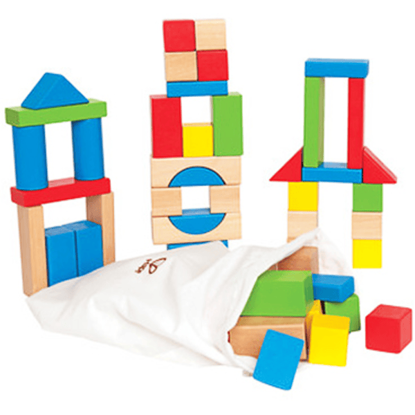 Hape Cubes de jeu multicolores bois 50 pièces E0409