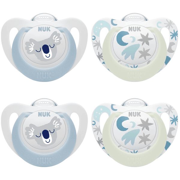 NUK Soother Star Day &amp; Night , maat 1 in blauw/lichtblauw