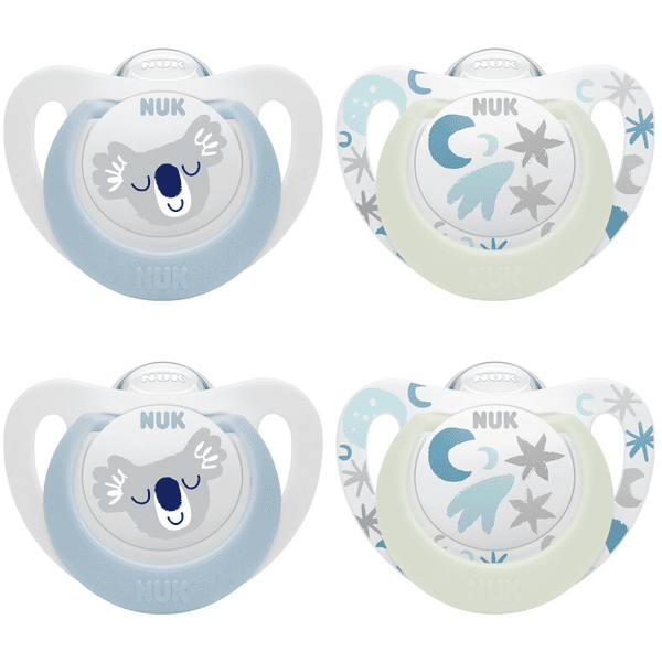 NUK Soother Star Day & Night , maat 1 in blauw/lichtblauw