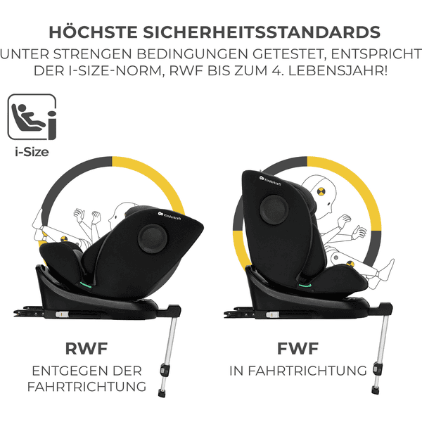 Kinderkraft Siège auto pivotant I-360 i-Size 40-150 cm noir