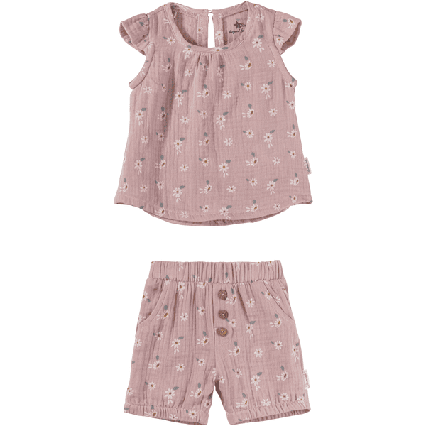 Sterntaler Set Shirt mit Hose Blümchen samtroa