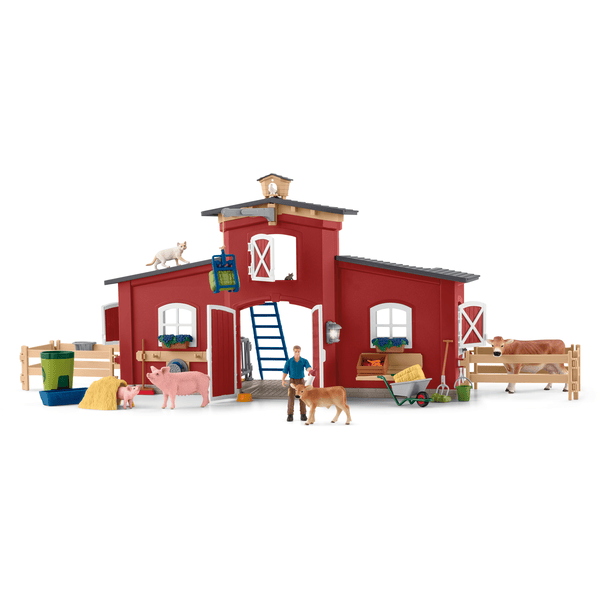 schleich ® Boerderij World Grote rode boerderij met dieren en accessoires