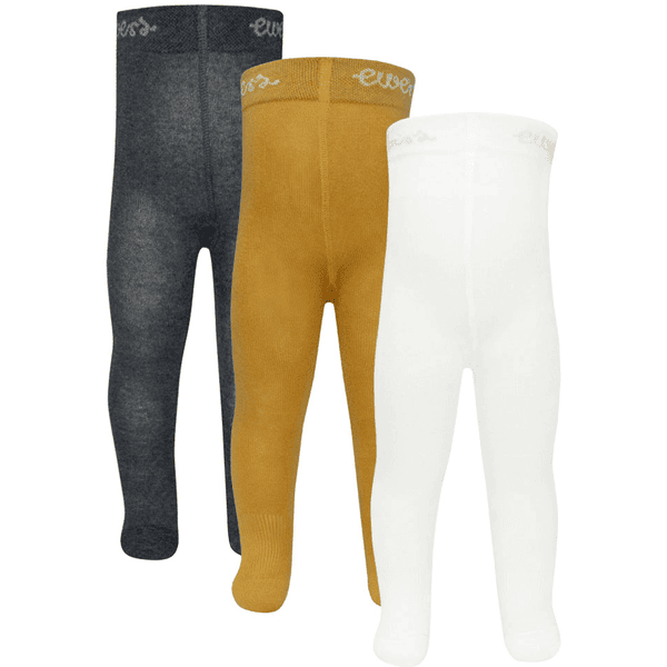 Ewers Strumpfhose Uni 3er Pack latte/honig/anthrazit