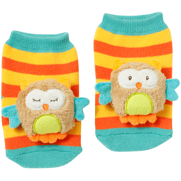 fehn® Rasselsocken Eule Sleeping Forest