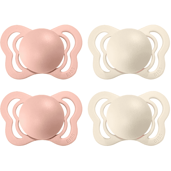 BIBS® Schnuller Couture Ivory / Blush Silikon 0-6 Monate, 4 Stk.