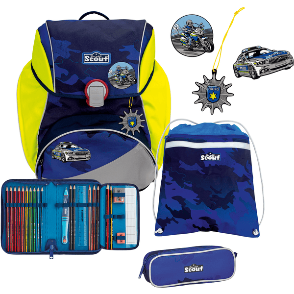 Scout Cartable d'école enfant Alpha Blue Police