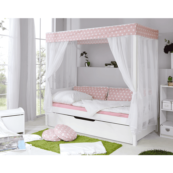 TiCAA Lit gigogne enfant mini Micki hêtre naturel, 2 matelas 90x200 cm