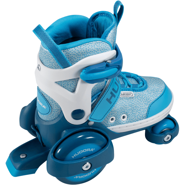 Roller enfant Hudora 22064 - Patin à roulettes My First Quad cyan Taille 30  - 33