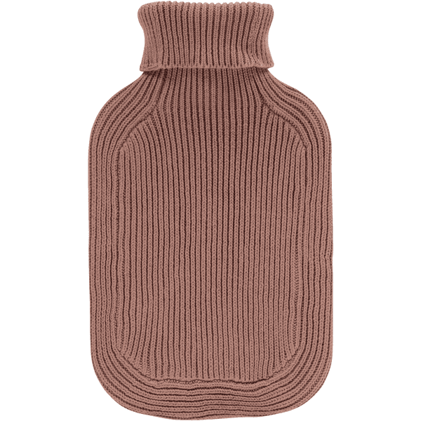 fashy ® Varmvannsflaske 2L med turtleneck strikkedeksel i brun
