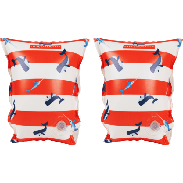 Swim Essentials Braccioli Red White Whale da 2 a 6 anni