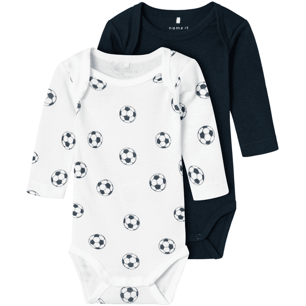 name it Lange mouw body 2-pack voetbal B right  White 